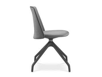 MELODY CHAIR 361 F90-BL - Swivel trestle-based leather chair by LD Seating - view 3